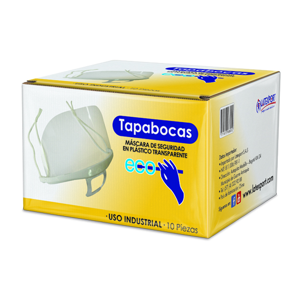 Tapabocas Plstico / Antiempaante por un lado